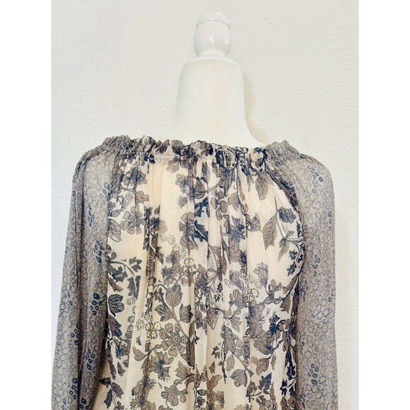 Free People Women Size S Hendrix Semi Sheer Floral Blouse Boho Festival Peasant - Picture 10 of 15